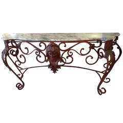 Very Large Argentinian Iron and Marble Console