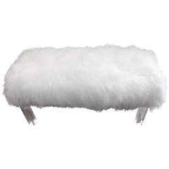Ultra Glam Ottoman with Lucite Legs