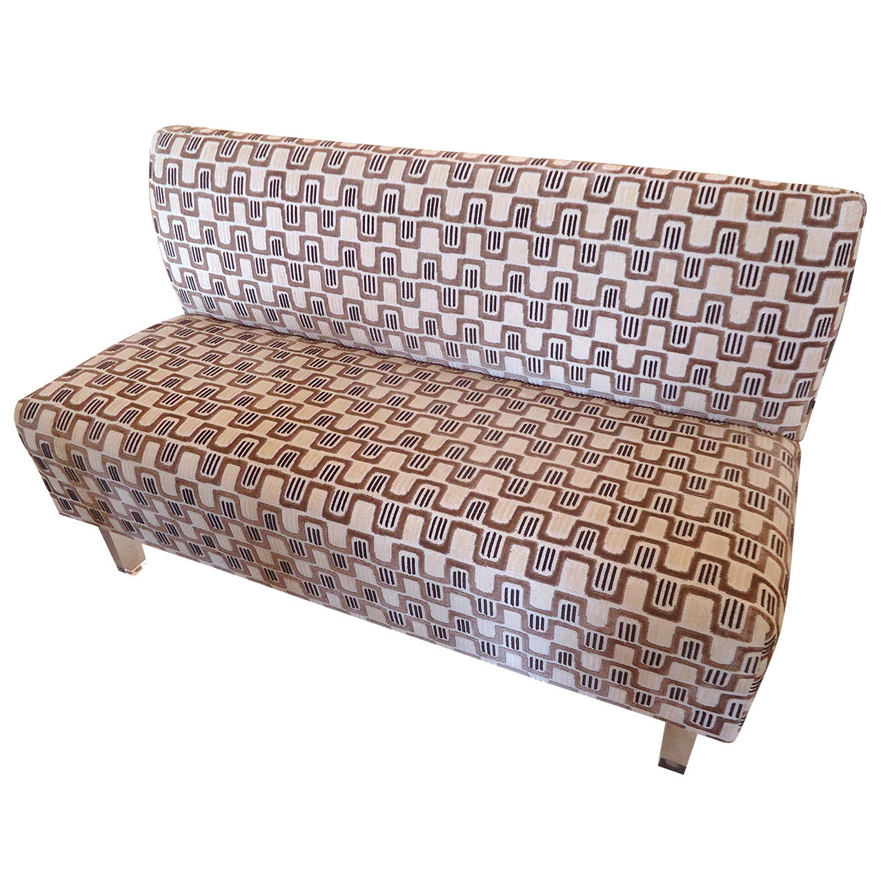 Contemporary Custom Settee with Lucite Legs