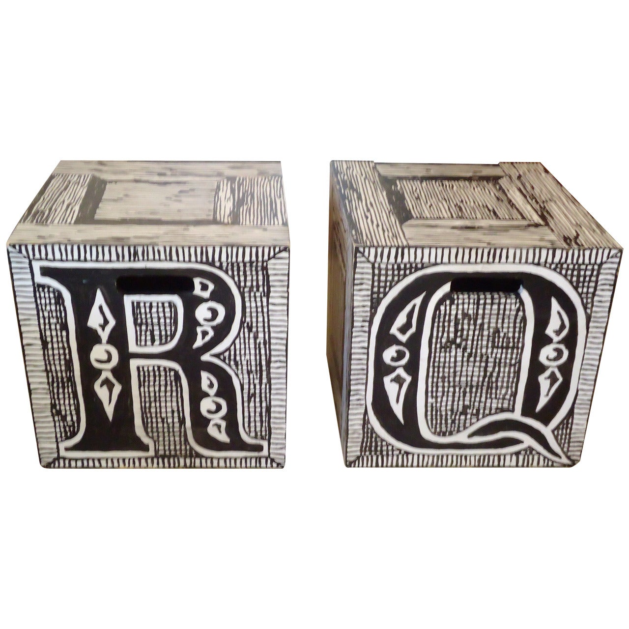 Rare Cube End or Coffee Tables by Famed Artist Edward Gorey