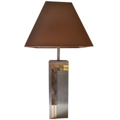 Vintage Midcentury Mixed Metal Table Lamp by Laurel