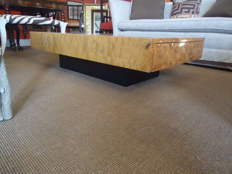Laquered Burlwood Modern Coffeetable In Good Condition In Hopewell, NJ