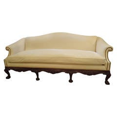 Elegant Carved Mahogany Chippendale Style Sofa