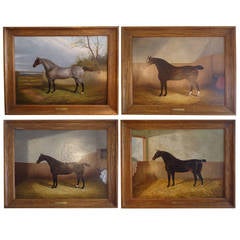 Set of Four Fine Equestrian Portraits by James Clark