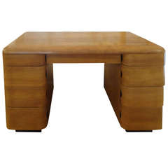 Designer Mid-Century Bent Plywood Desk