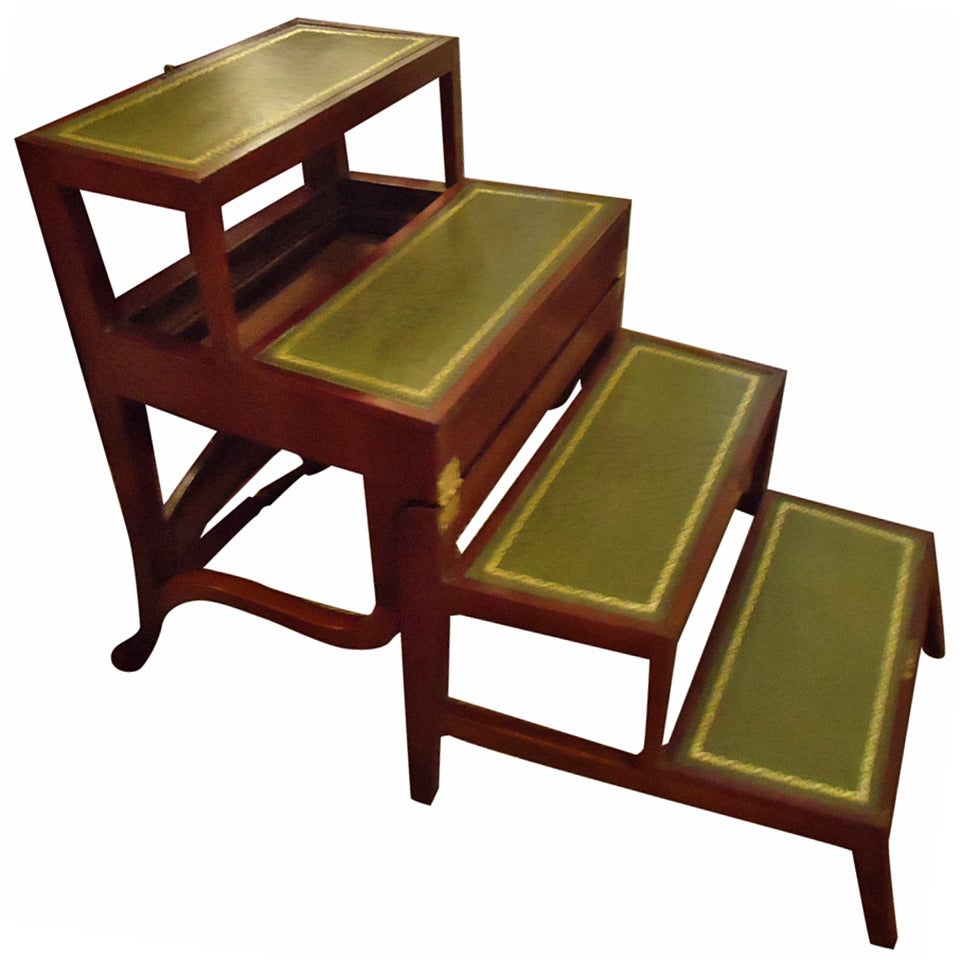 Metamorphic English Regency Library Steps 
Chair