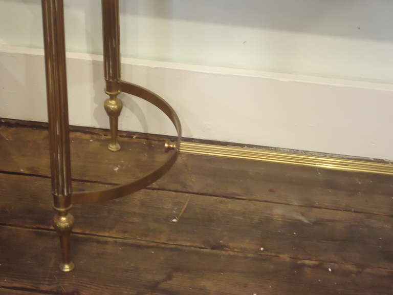 Mid-20th Century Hollywood Regency Brass and Mirror Topped Console