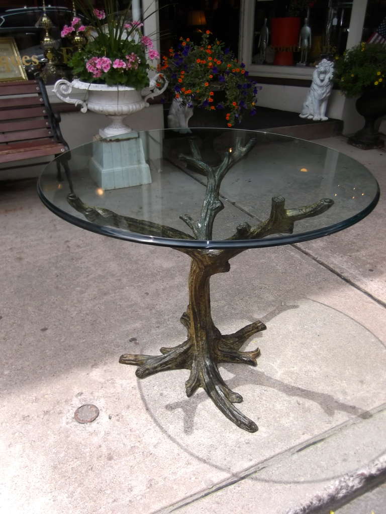 Faux Bois Bronze Center Hall Round Table
