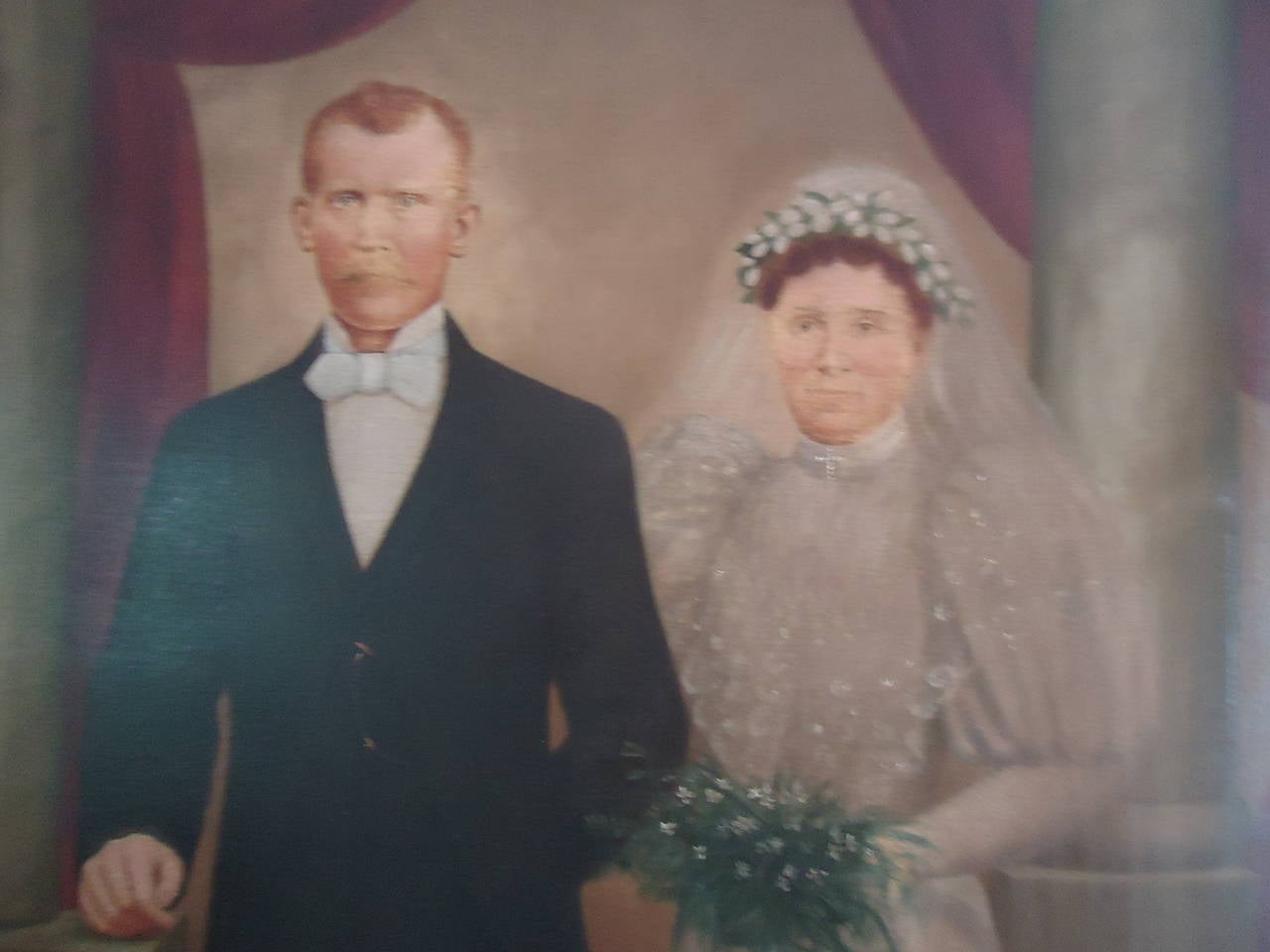 Large 19th Century Wedding Portrait