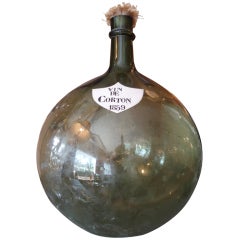 Antique Blown Glass French Wine Bottle