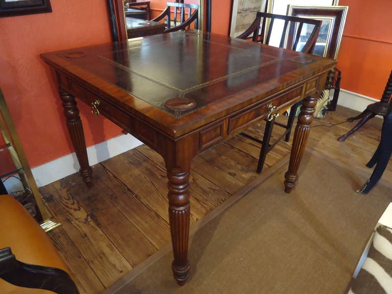 Leather tooled top, recessed 