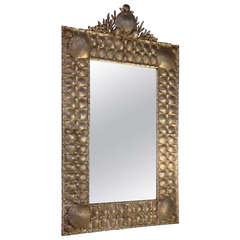 Super Glitzy Silver Leaf Shell Motif Mirror