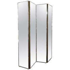 Bevelled Mirrored 4 panel Screen