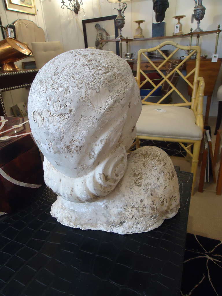 Romantic Plaster Sculpture of Woman's Head In Good Condition In Hopewell, NJ