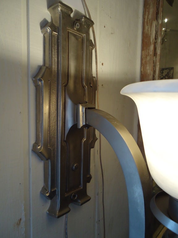 Pair of Art Deco Sconces In Excellent Condition In Hopewell, NJ