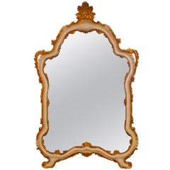 Vintage Italian Wood and Gilded Mirror