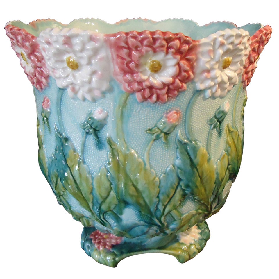 Jardiniere en majolique Art Nouveau