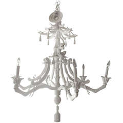 Vintage Chic Faux Bamboo Asian Monkey Chandelier