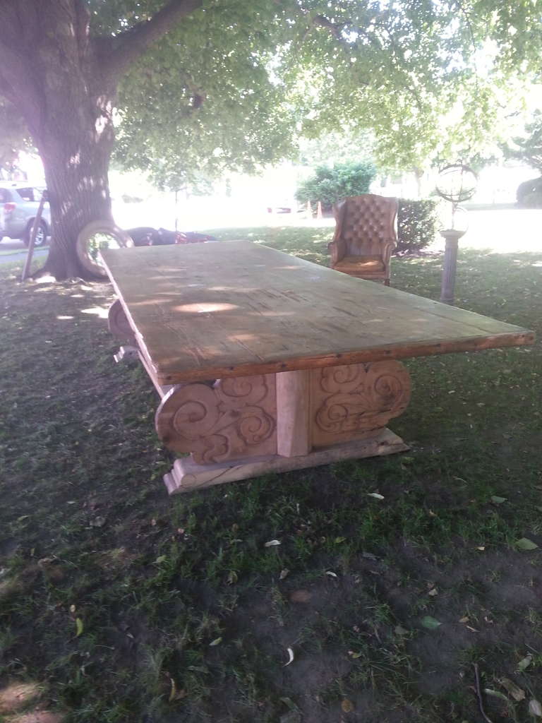Monumental 13 foot long Rustic Country Pine Table