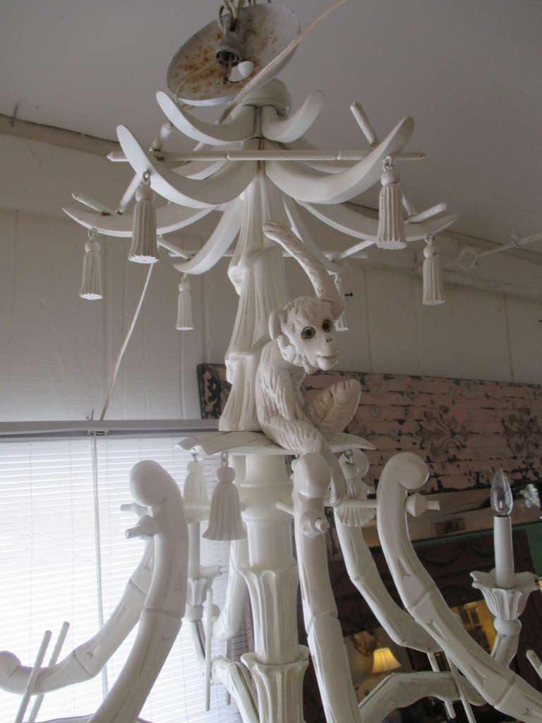 Unknown Chic Faux Bamboo Asian Monkey Chandelier