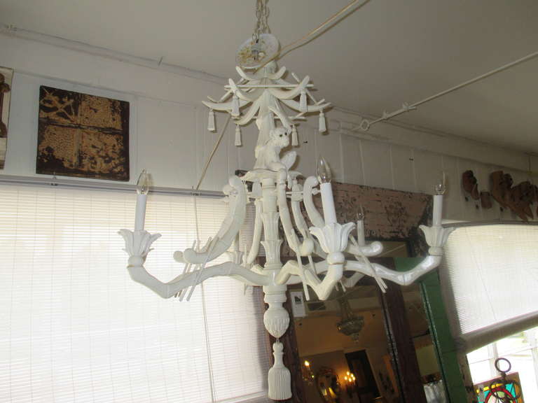 monkey chandelier white