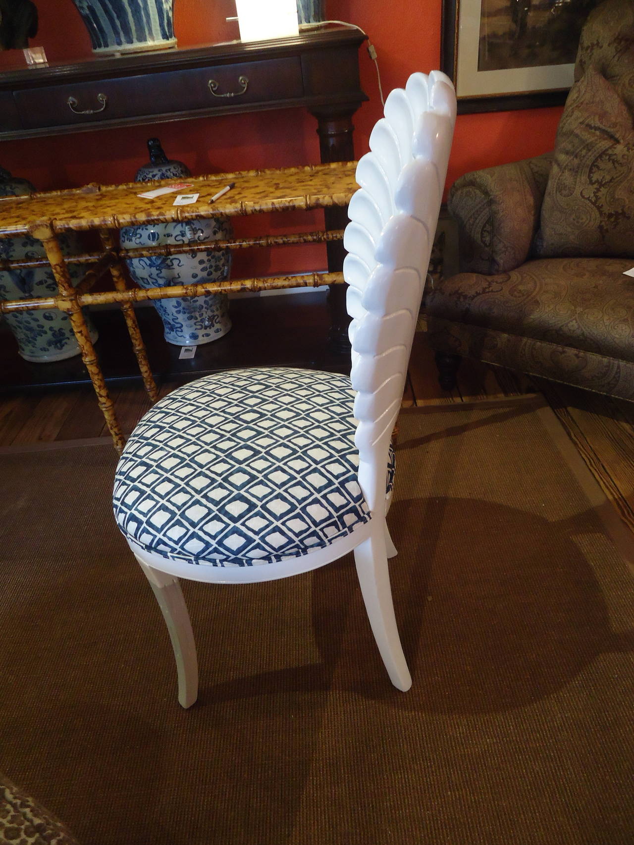 Set of Five Italian Shell Motif Dining Chairs 1