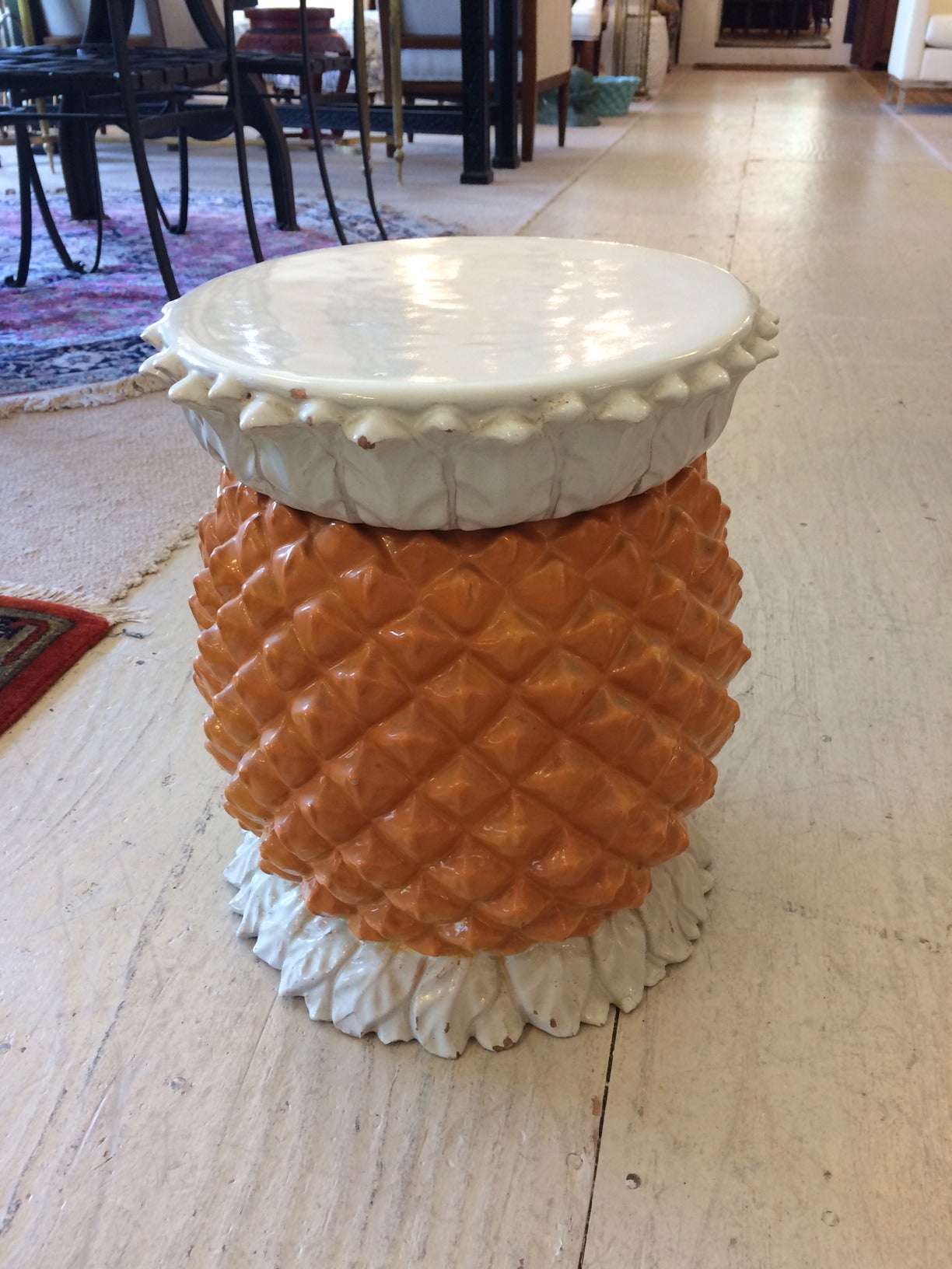 Mid-20th Century Ceramic Pineapple Drinks Table