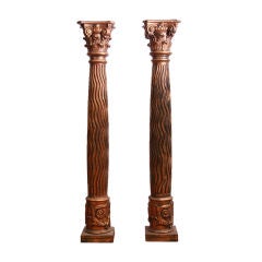 Handcarved Italian Gilt Columns