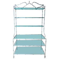 Faux Bamboo Metal Etagere