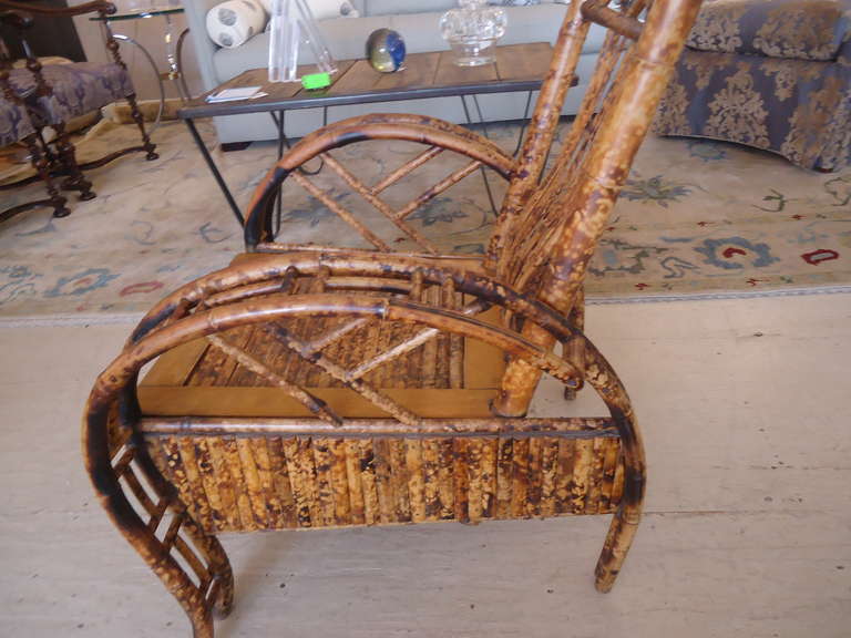 Wonderful Bamboo Club Chair In Excellent Condition In Hopewell, NJ