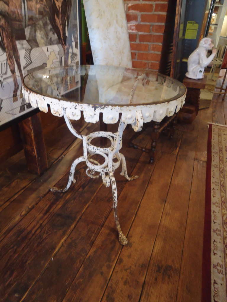 Fabulous Distressed Round Iron Table