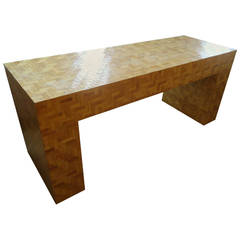 Mid-Century Chunky Bamboo Reed Console Table