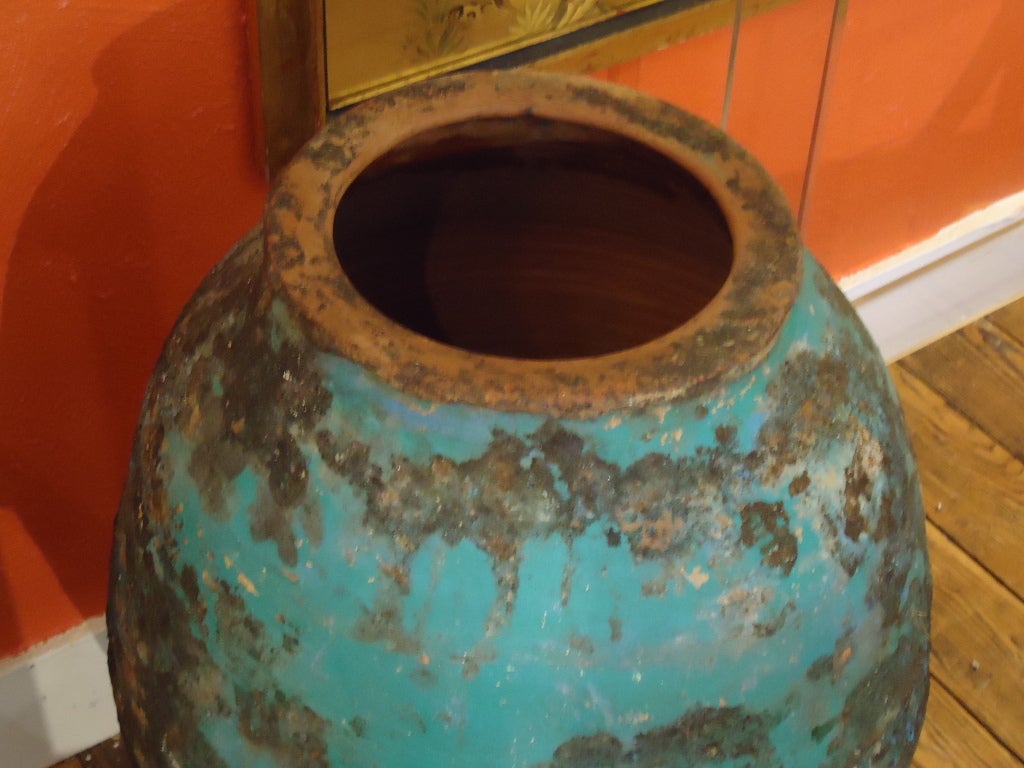 Antique Turkish Ceramic Urn with Gorgeous Patina