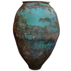 Antique Turkish Ceramic Urn with Gorgeous Patina