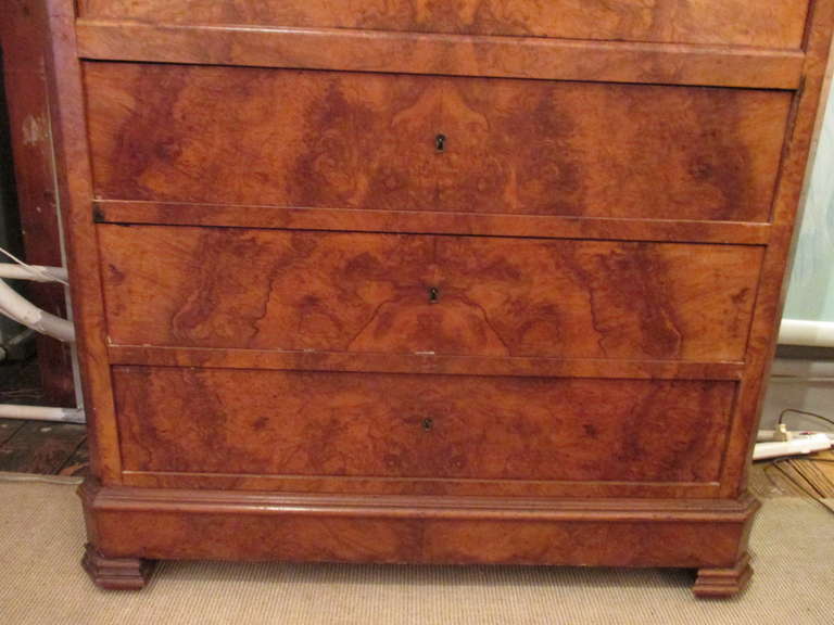 Antique Burl Wood and Rosewood French Desk at 1stDibs
