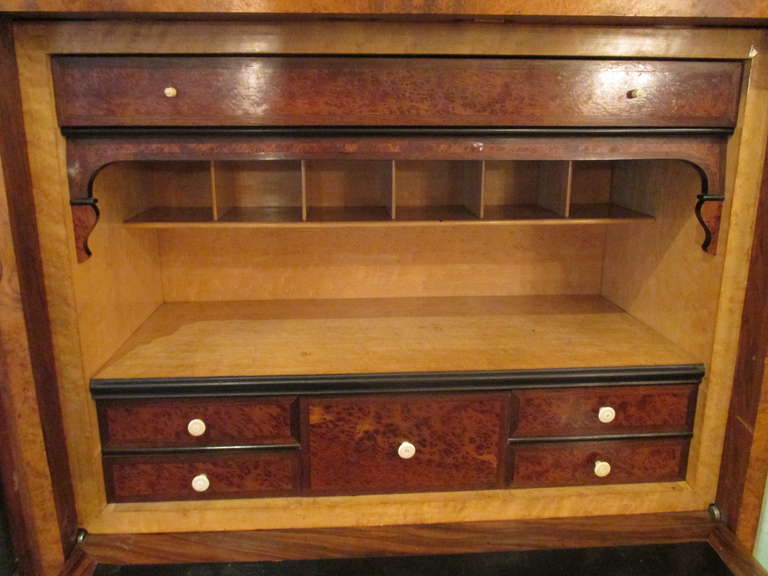 Antique Burl Wood and Rosewood French Desk at 1stDibs