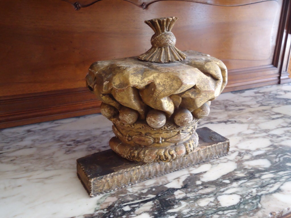 19th Century Gilded Crown Fragment