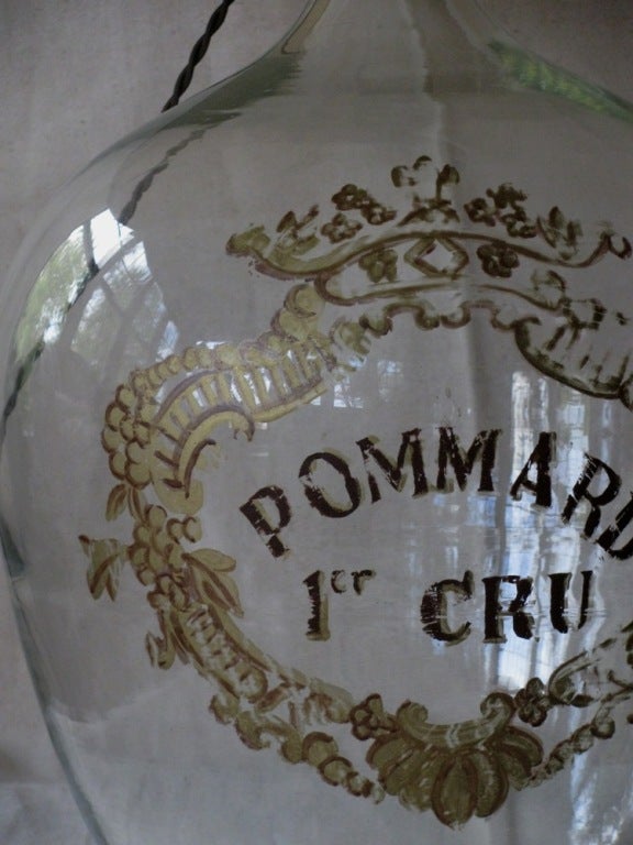 Antique Wine Bottle Lamp with Fortuny Shade