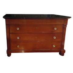 Antique Empire French Mahogany and Granite Commode