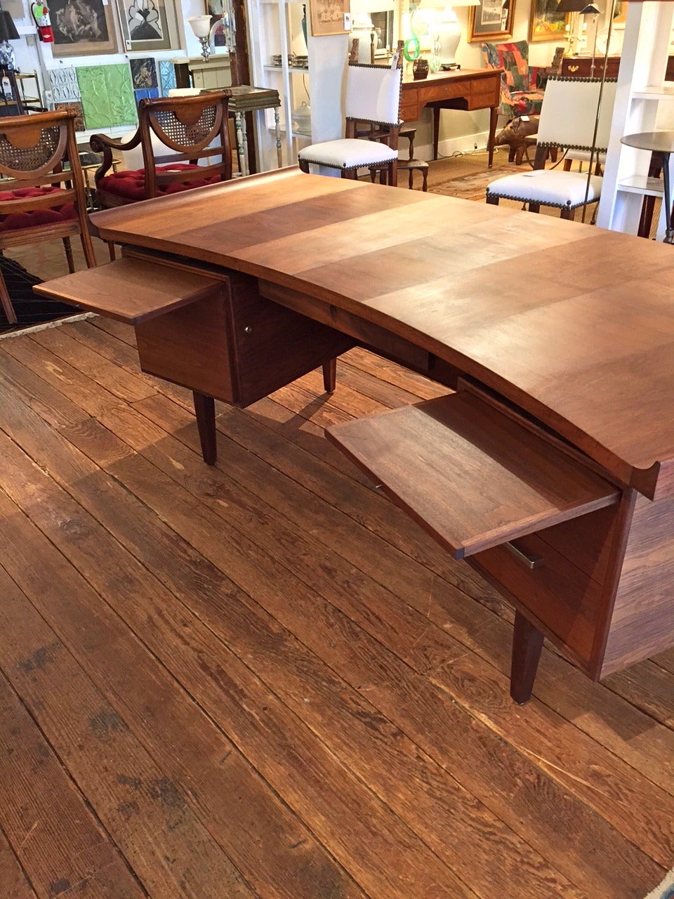 Late 20th Century Mid Century Modern Walnut Desk