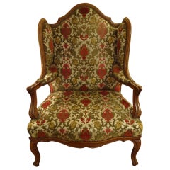 Very Rare French Louis XV Antique Wing Chair