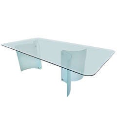 Midcentury Modern Italian Etched Glass Dining Table