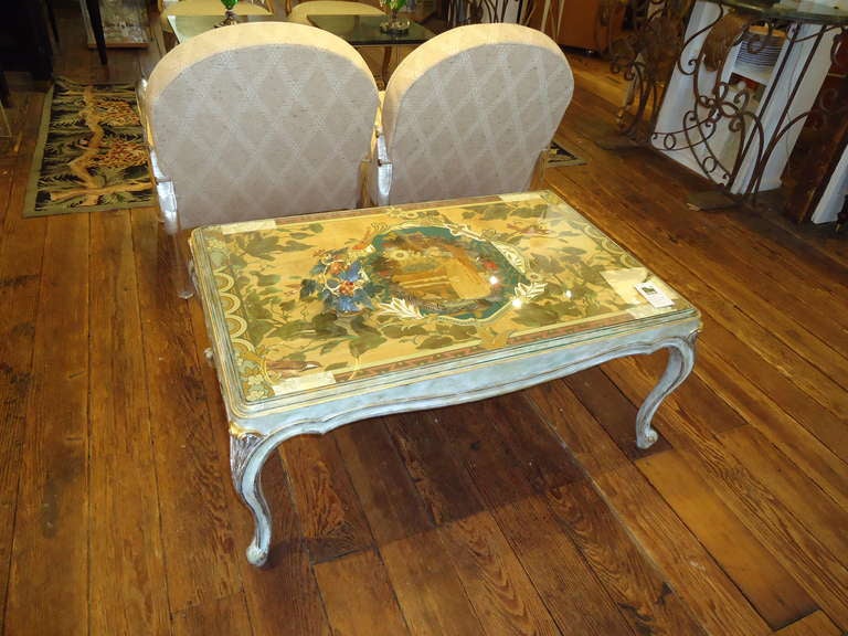 Vintage Collage and Faux Painted Coffee Table