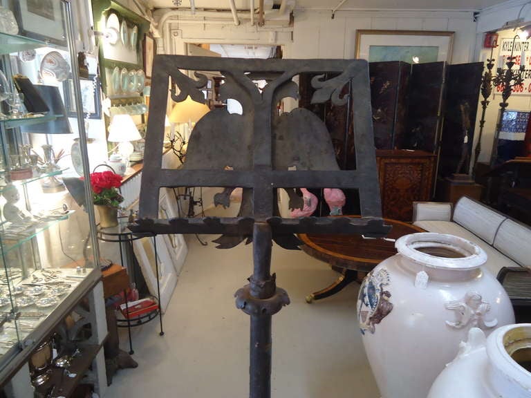 Gothic Early Antique Iron Lectern