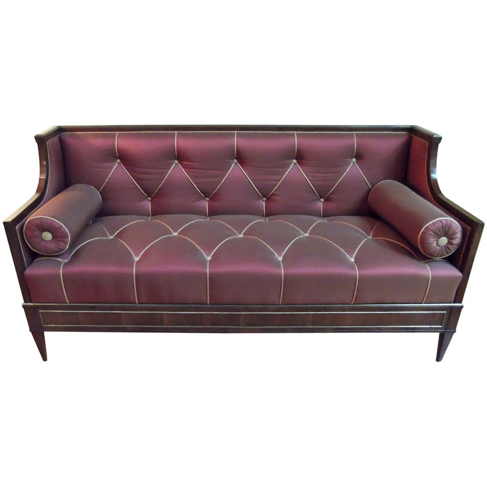 Fabulous Baltic Neoclassical Yew and Parquetry Sofa
