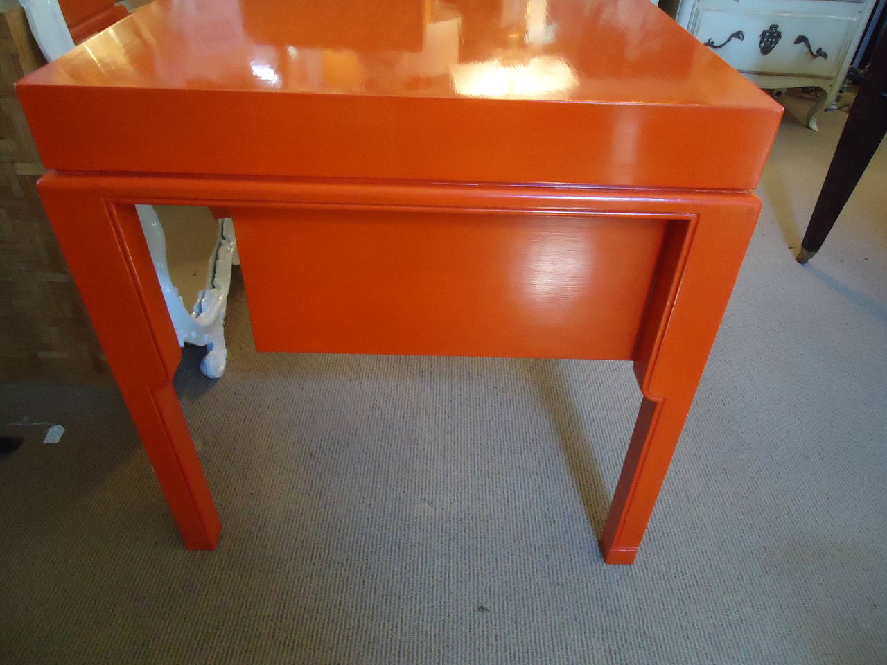 Striking Hermès Orange Lacquered Desk 1