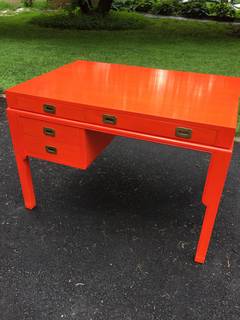Striking Hermès Orange Lacquered Desk