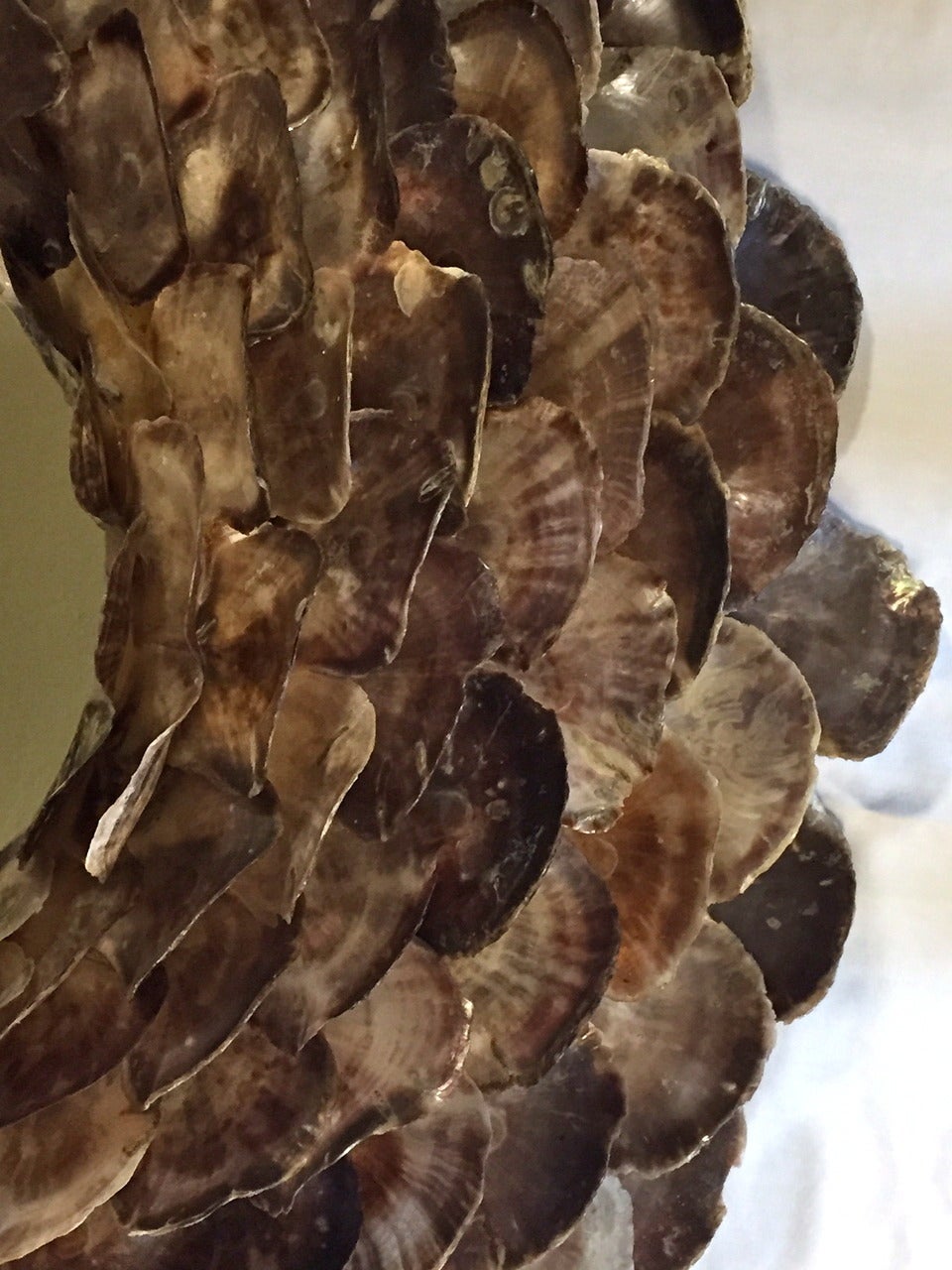 Monumental Striking Abalone Shell Round Mirror In Good Condition In Hopewell, NJ