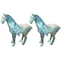Pair of Antique Iron Horses