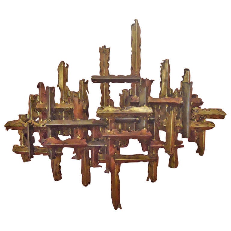 Spectacular Midcentury Modern Abstract Wall Sculpture at 1stdibs